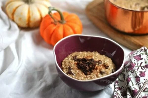 Pumpkin spice steel cut oats